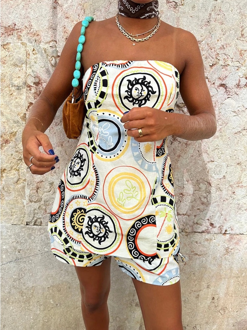 Never Fully Dressed Strapless Medallion Sun Tunic Top - Picture 10 of 11